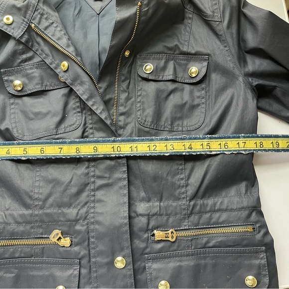 Tommy Hilfiger Women’s Navy Utility Rain Military Jacket Coat Black Blue Small - Picture 8 of 10